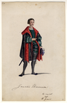 32716 Afbeelding van een kostuumontwerp van de Groningse (?) edelman Jancko Unema, figurant in de maskerade van de ...